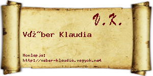 Véber Klaudia névjegykártya