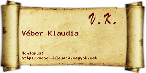 Véber Klaudia névjegykártya